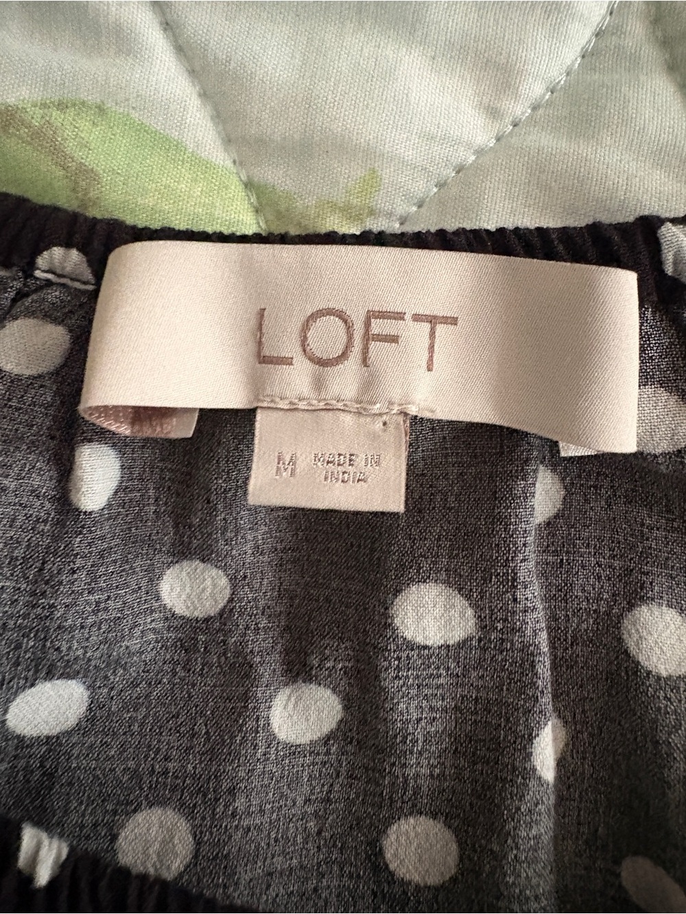 LOFT Black and White Polka Dot Long-Sleeve Blouse Size M Preppy Chic Work - Picture 3 of 6